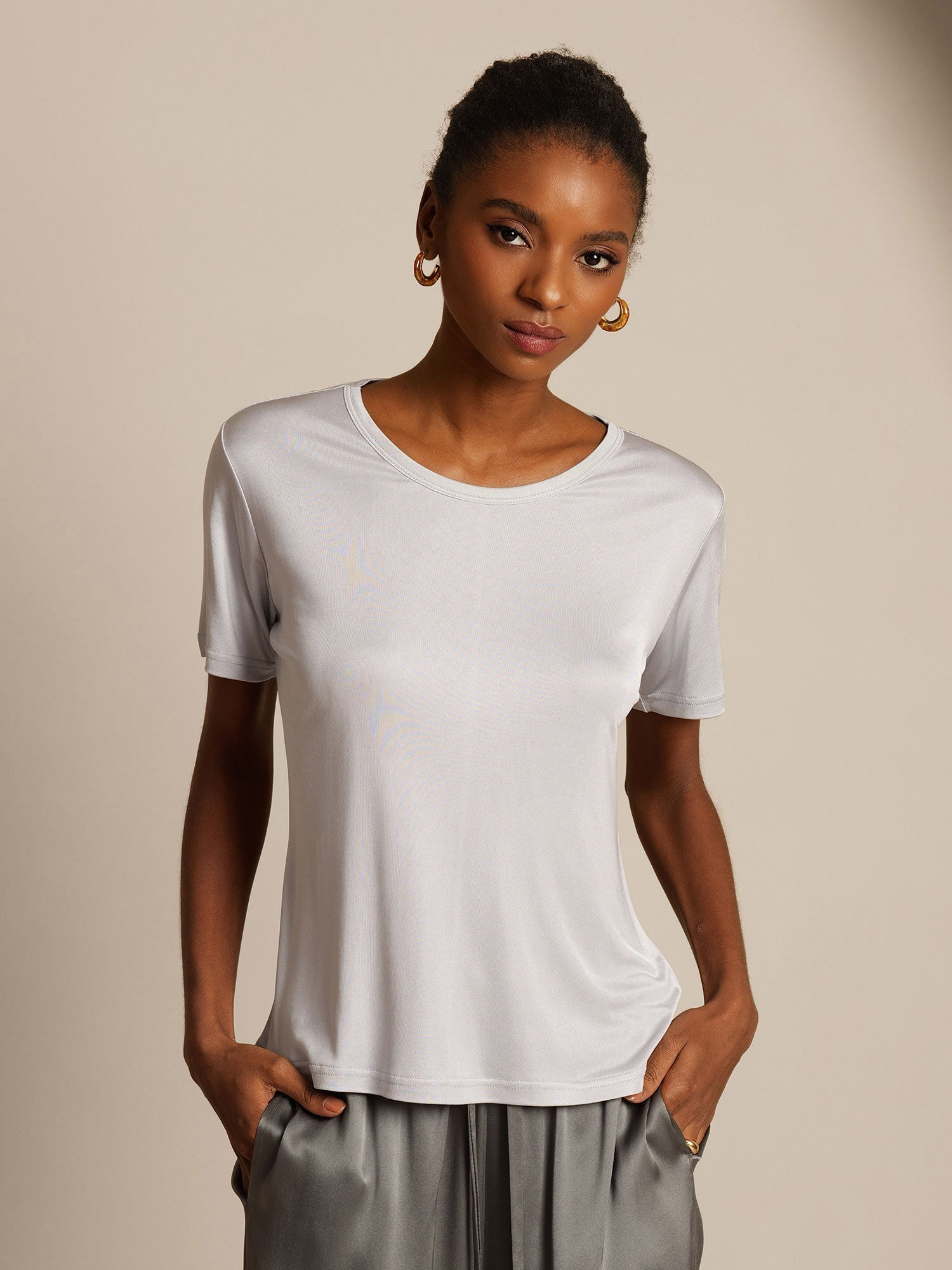 Pure Silk Jersey Short Sleeve Women's T-Shirt