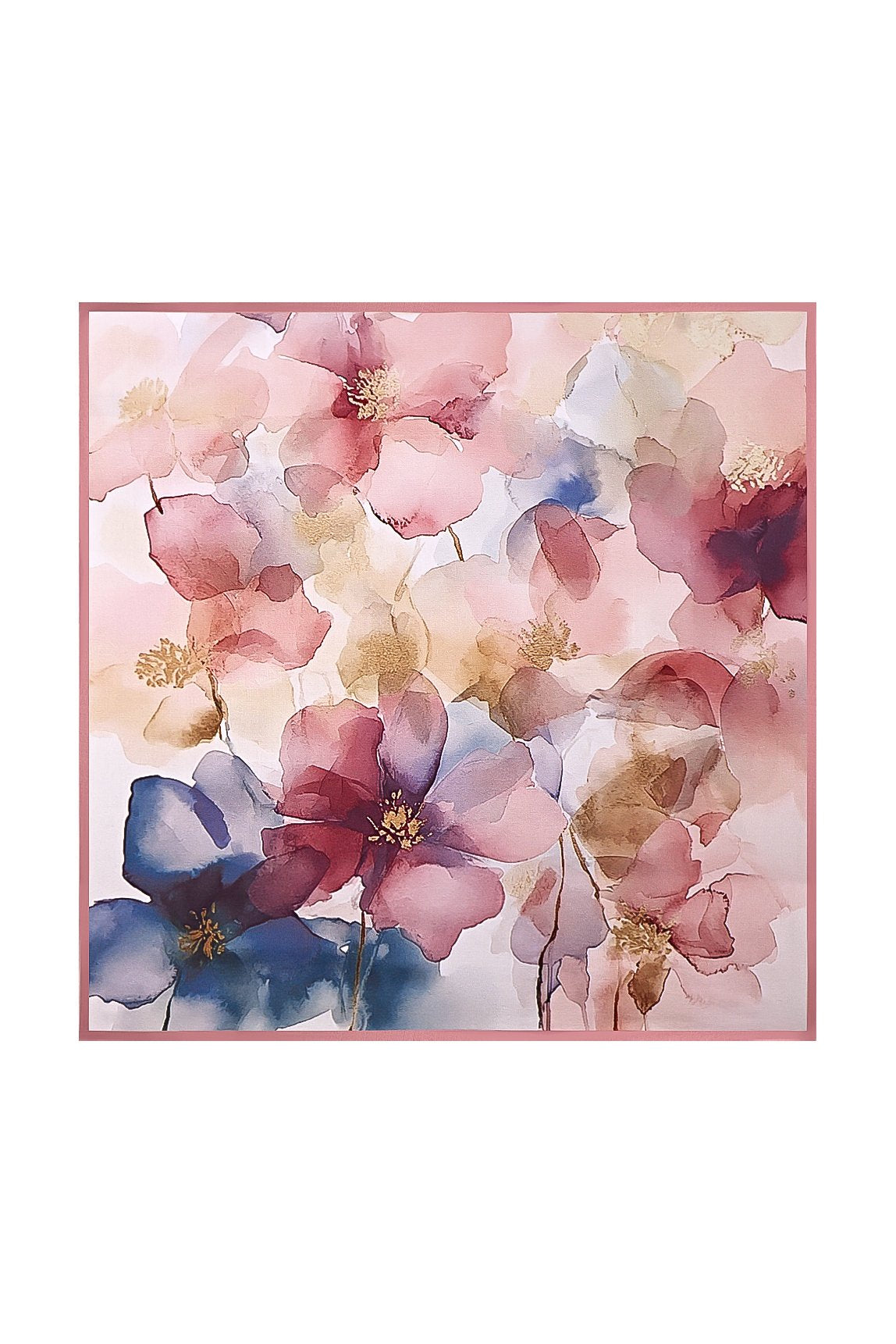 Pure Silk Pattern Perspective Square Scarf - Size 53x53cm