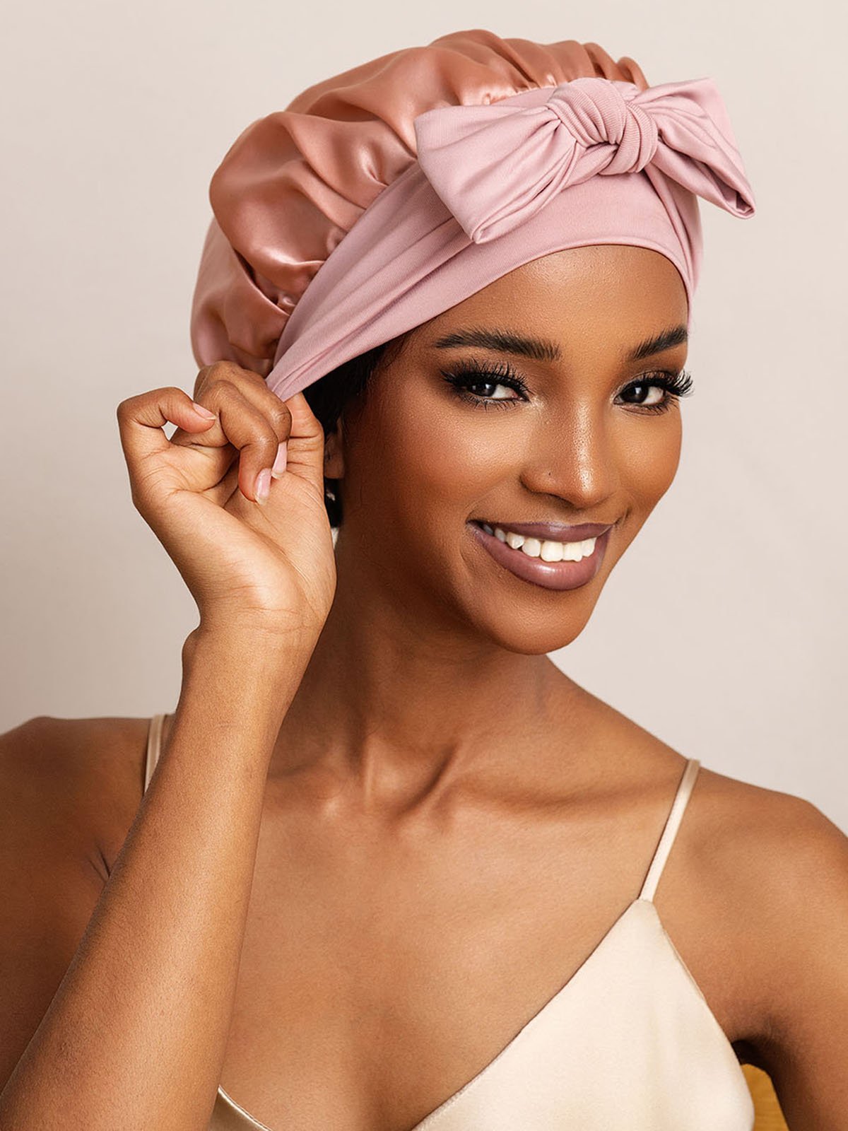 US Warehouse - Pure Silk Bowknot Tie Bonnet